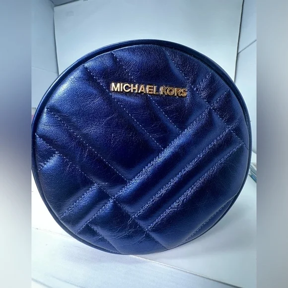 Michael Kors Women's Vivianne Canteen Quilted Leather Crossbody Bag Midnight - Picture 4 of 13